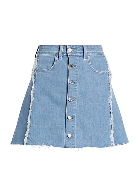 Frayed Denim A-Line Skirt