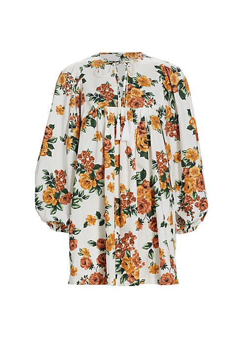 Rose-Covered Babydoll Dress