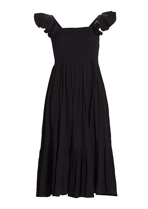 Cotton Tiered Midi Dress
