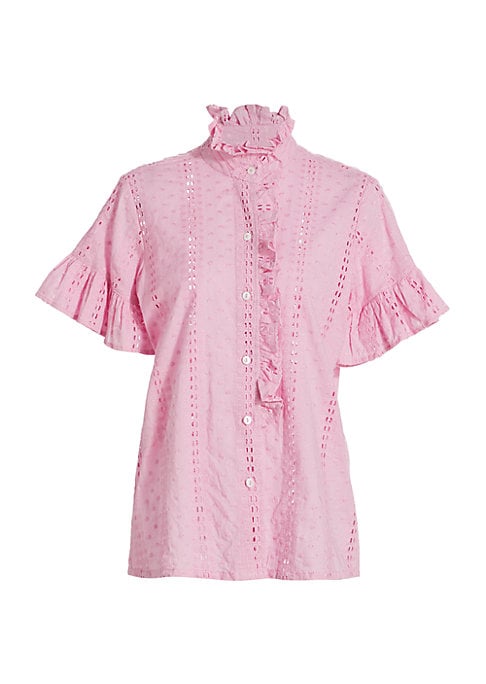 Ruffled Eyelet Cotton Top