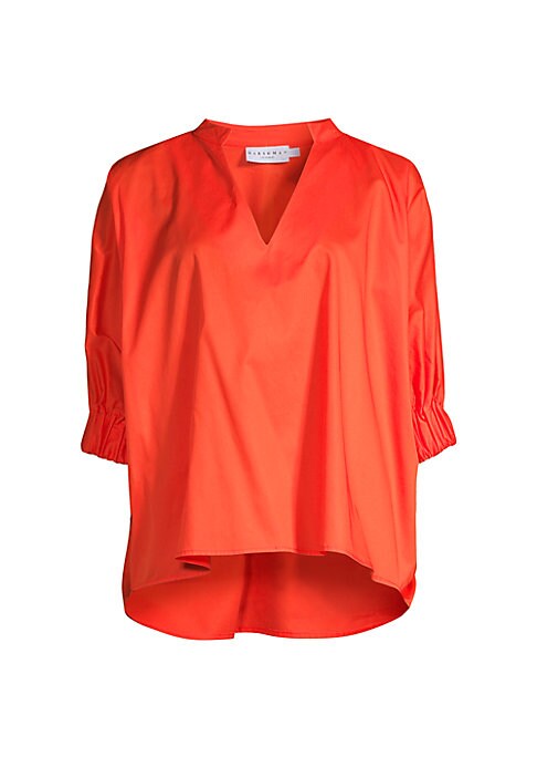 Relaxed Cotton V-Neck Top