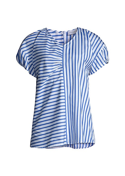 Stripe V-Neck Cotton Top