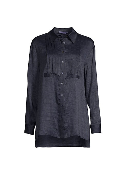 Silk-Linen Pleated Tunic