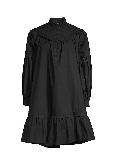 Ruffled Cotton Shift Dress