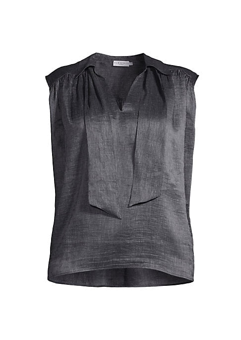 Silk-Linen Striped Blouse