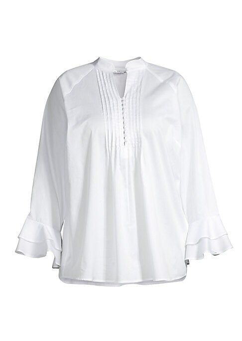 Flare Sleeve Cotton Blouse