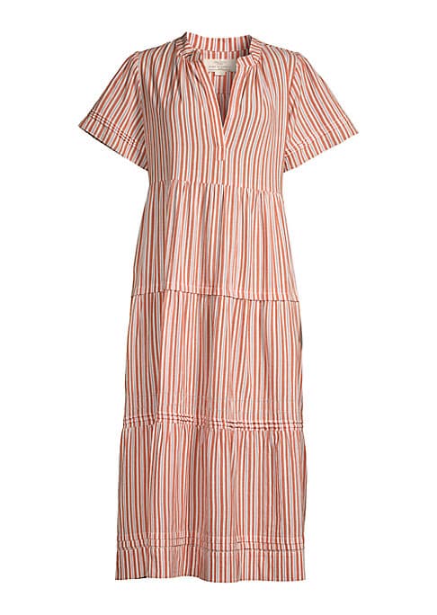Striped Tiered Cotton Dress