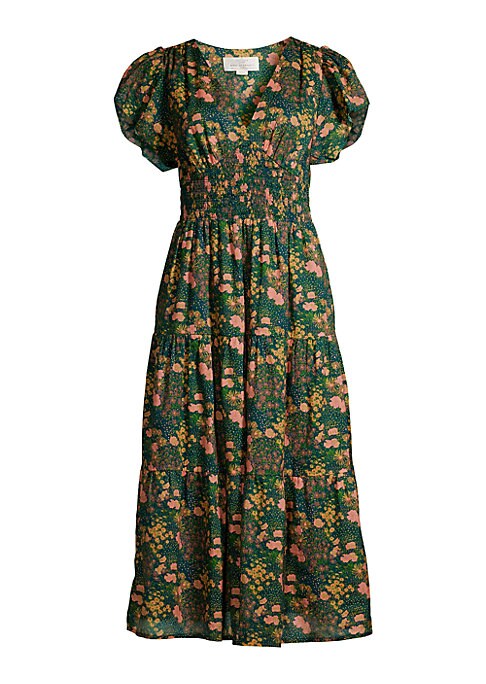 Floral V-Neck Midi Dress