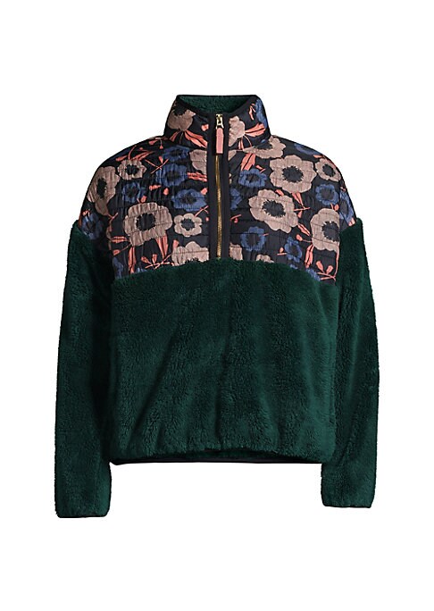 Floral Fleece Quarter-Zip