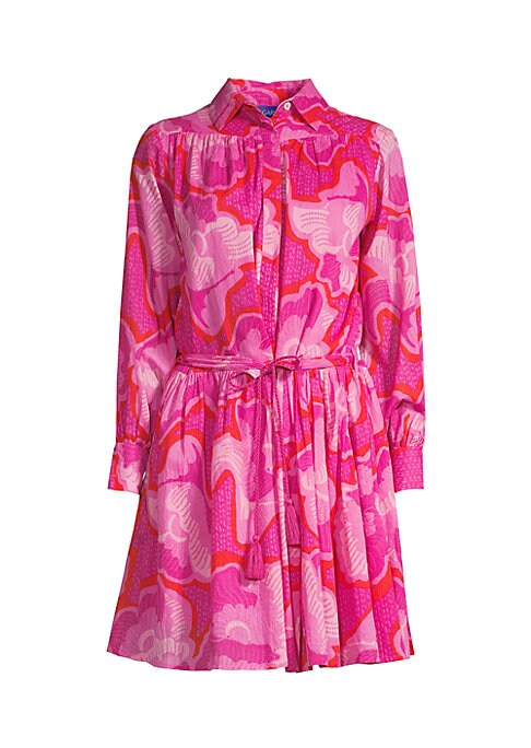 Tropical Print Belted Dress