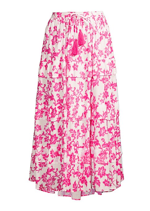 Floral Tassel A-line Skirt