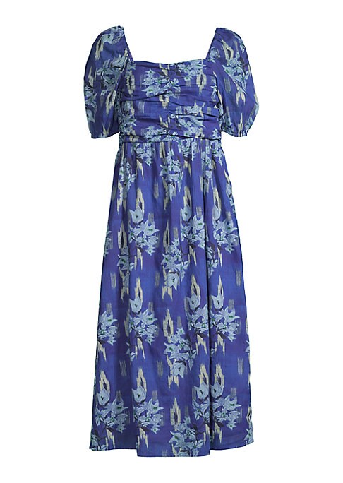 Floral Puff Midi Dress
