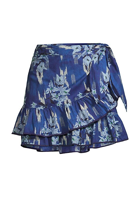 Floral Tiered Wrap Skirt