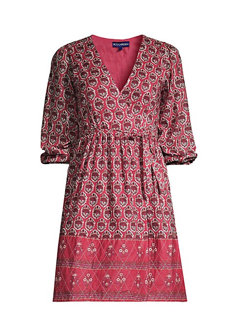 Geometric Tie-Waist Dress
