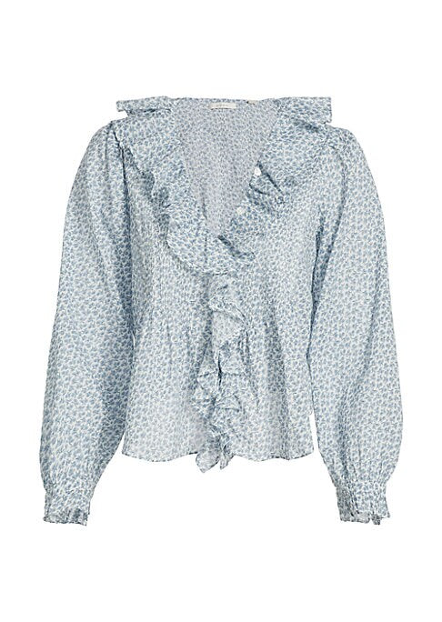 Floral Ruffle V-Top