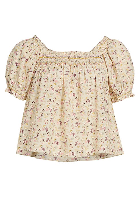 Floral Puff-Sleeve Blouse