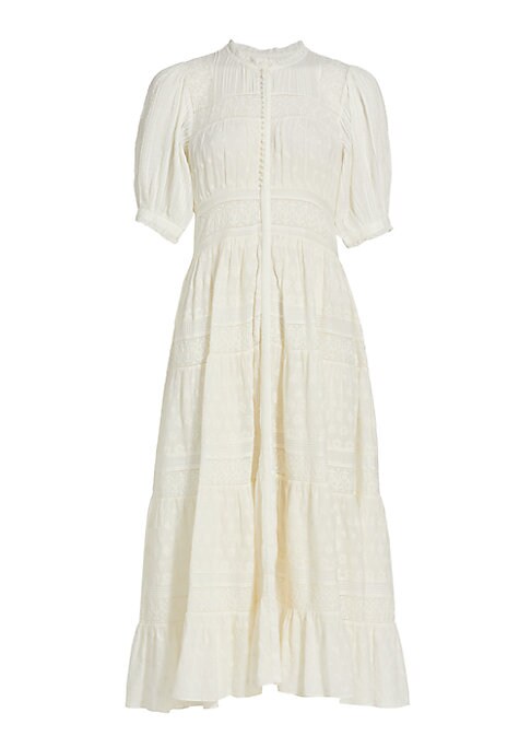 Embroidered Puff Sleeve Dress