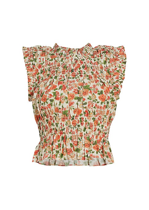 Floral Ruffle Bodice Top