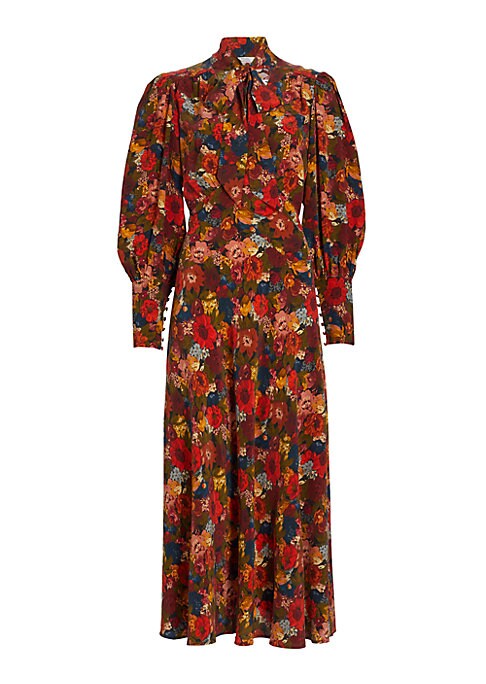 Floral Silk Maxi Dress