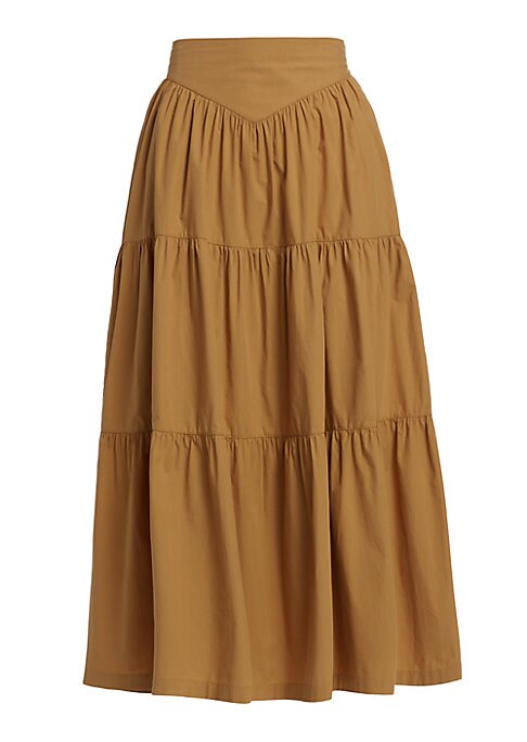 Voluminous Cotton Midi Skirt