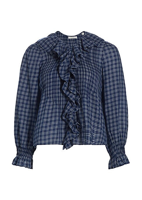 Plaid Ruffle Blouse