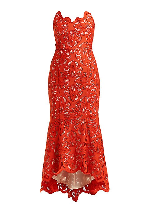 Lace Hi-Lo Midi Dress