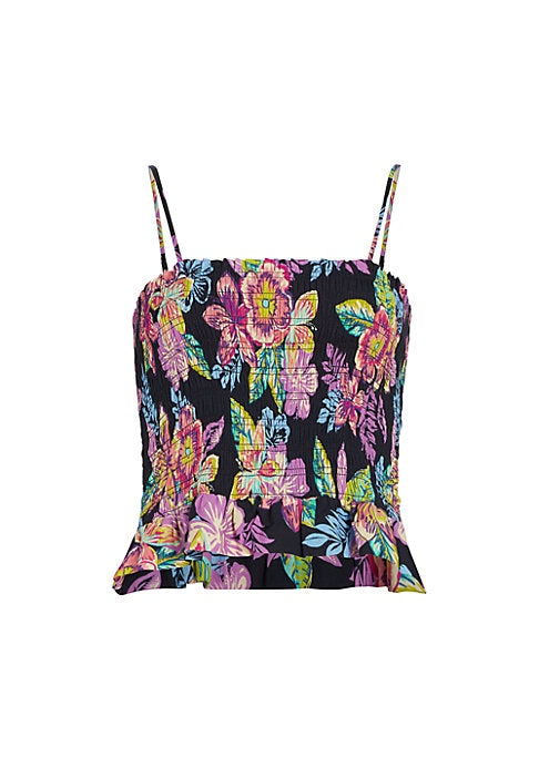 Floral Ruffle Crop Top