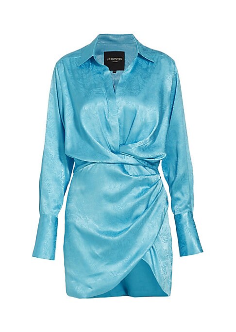 Satin Floral Wrap Dress