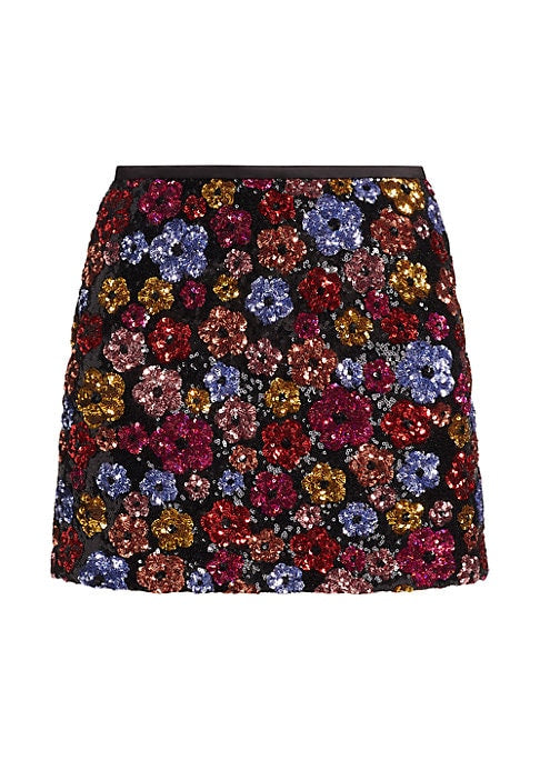 Sparkling Floral Mini Skirt