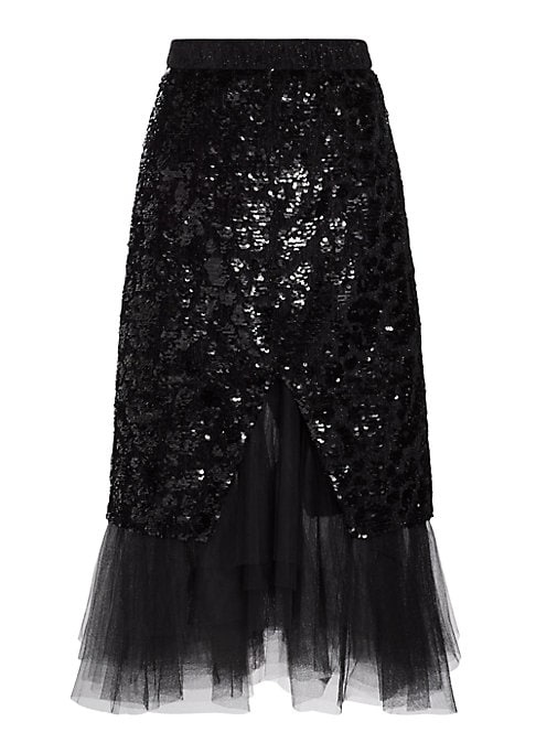 Shimmering Fishtail Midi Skirt