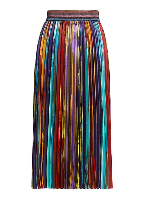 Colorful Satin Pleat Skirt