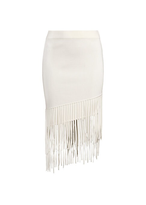 Fringed Knit Pencil Skirt