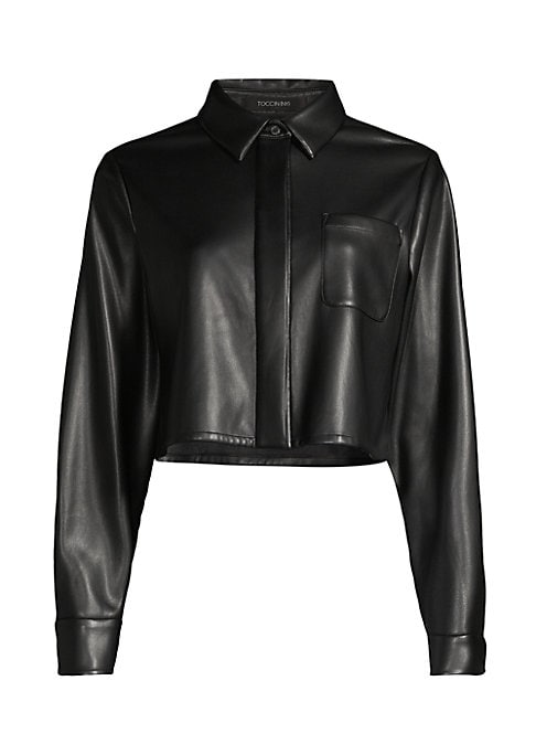Chic Faux Leather Crop Top