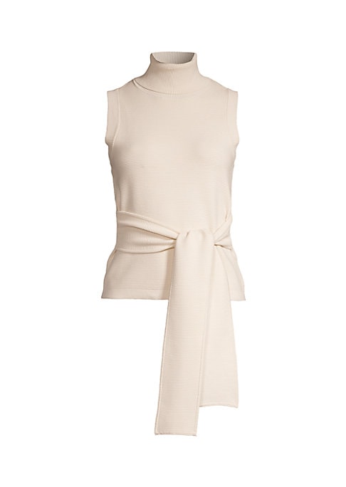 Turtleneck Tie-Waist Top