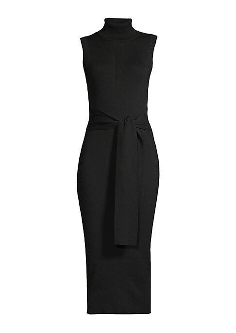 Waist-Tie Knit Midi Dress