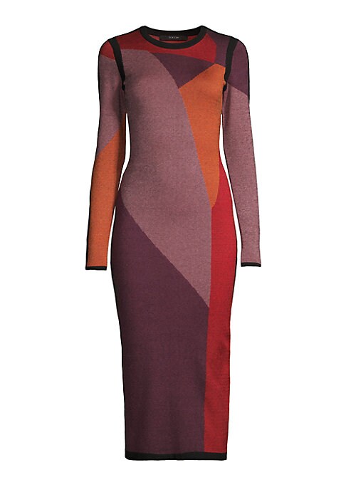 Chic Colorblock Midi Dress