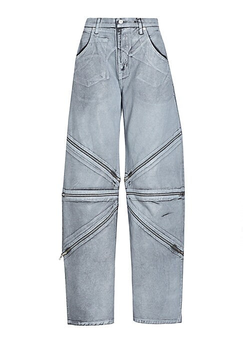 Chic Zippered High-Rise Jeans