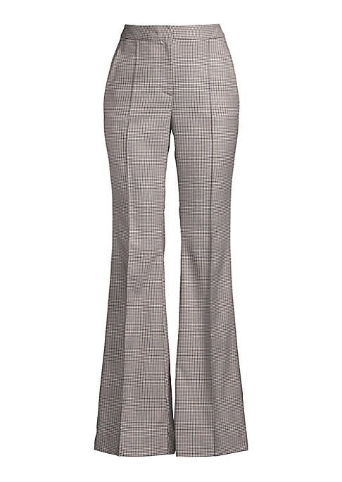 Chic Flared Houndstooth Trousers