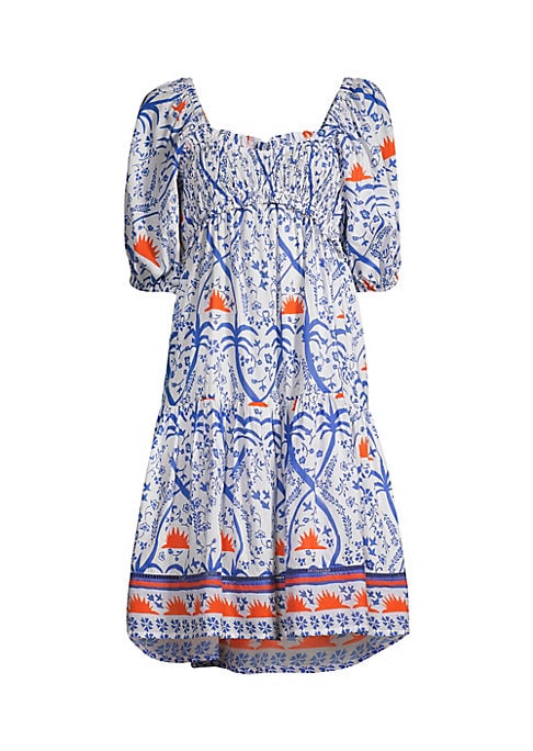 Abstract Puff Sleeve Dress