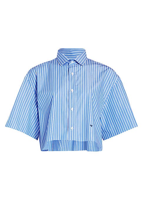 Cropped Cotton Button-Up