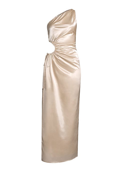 Satin Side Slit Dress