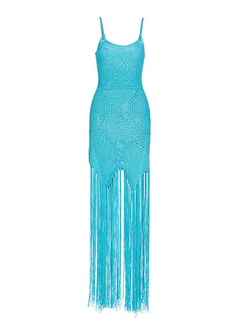 Fringed Crochet Maxi Dress