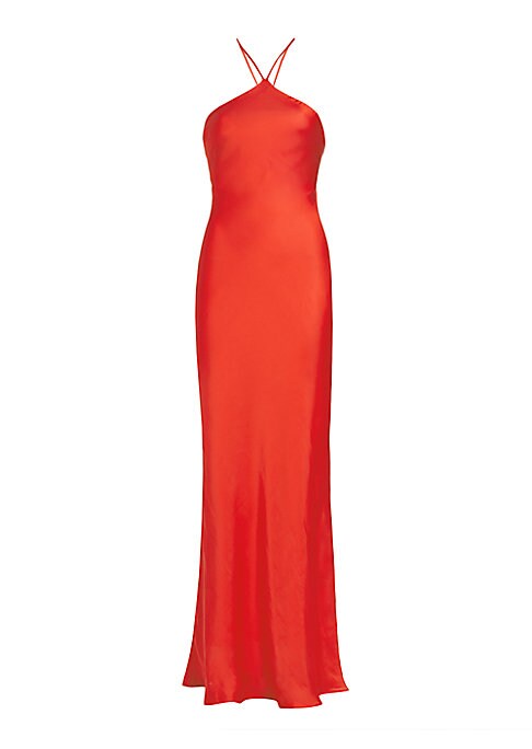 Satin Strappy Evening Gown