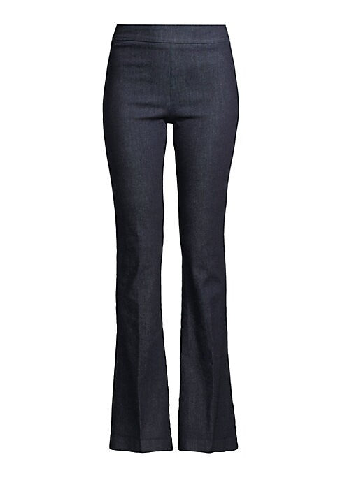 Stretch Denim Boot-Cut Pants