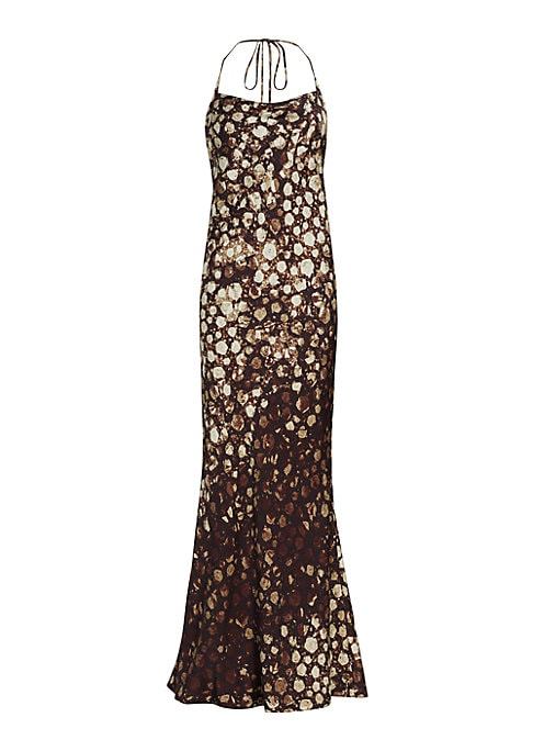 Rose Halter Evening Gown