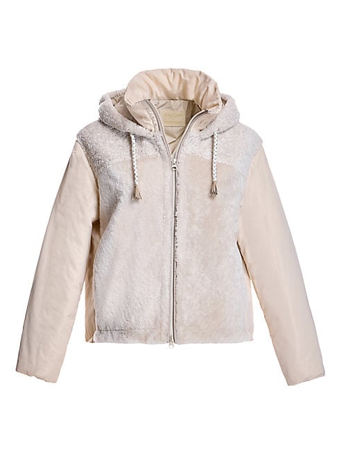 Sporty Shearling Hoodie Jacket