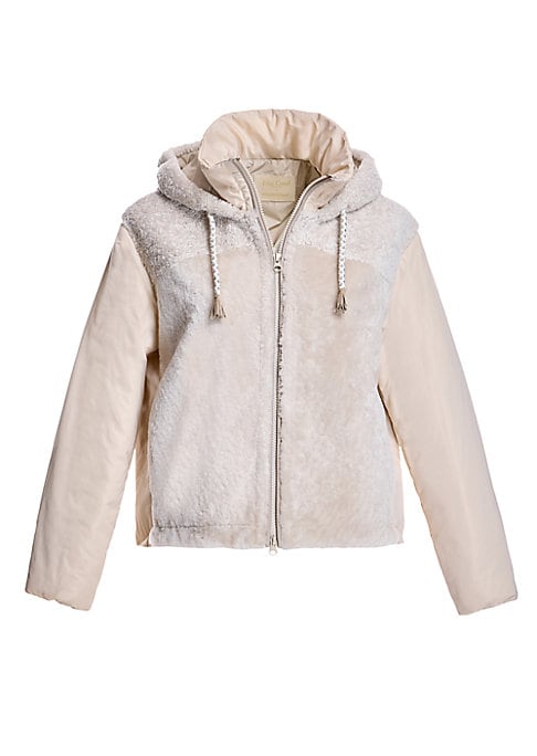 Sporty Shearling Hoodie Jacket