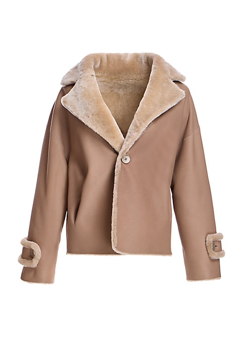 Convertible Shearling Leather Coat