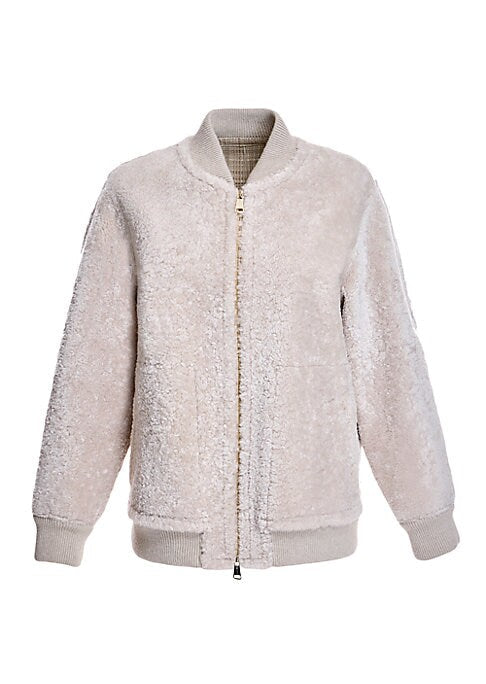 Teddy Shearling Bomber Jacket