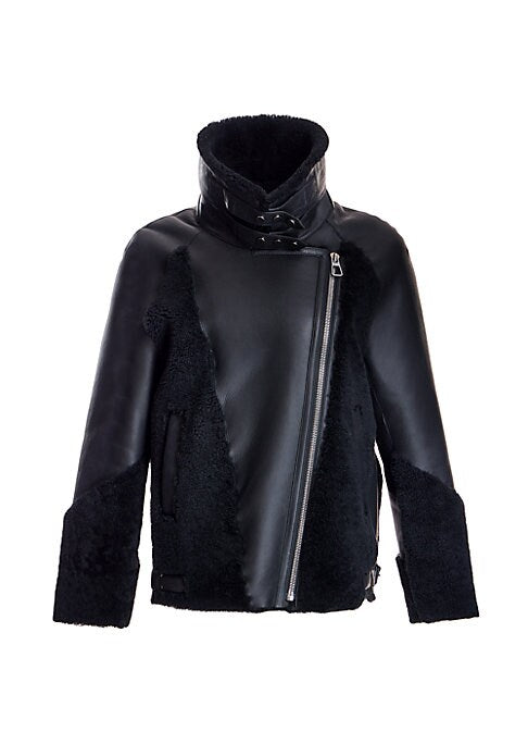 Bold Shearling Biker Jacket